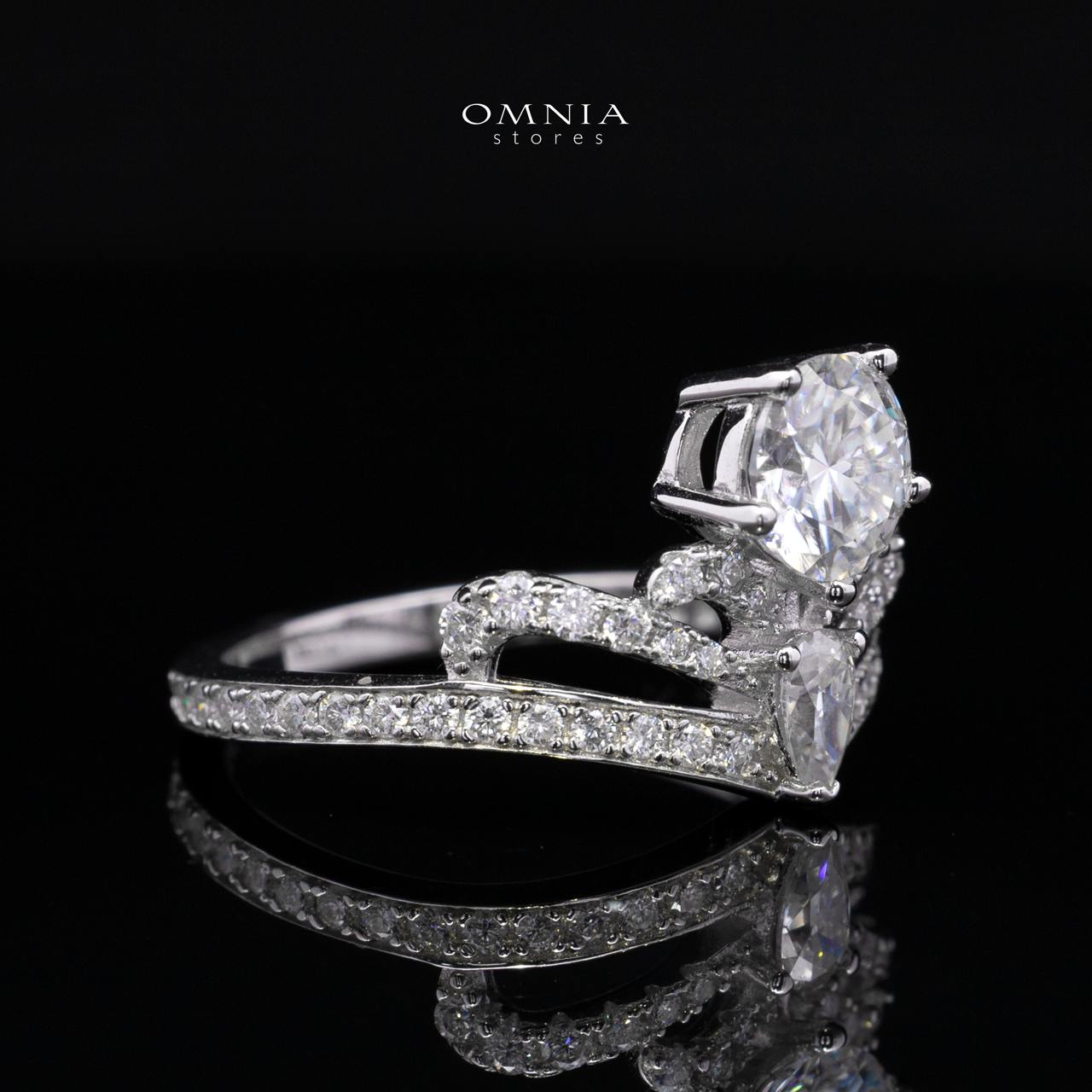 Joumana White Round Cut Ring GRA Certified in High Quality 925 Silver 6.5mm 1ct - OMNIASTORES KSA