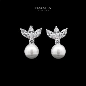 Omnia Larman Luxury Bridal Pearl Full Set in High Quality Simulated Diamonds - OMNIASTORES KSA