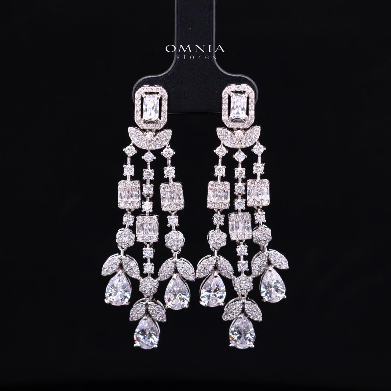 Arabella White Bridal Full Set Accessories in High Quality Premium Zircon Stone in Rhodium Plated - OMNIASTORES KSA