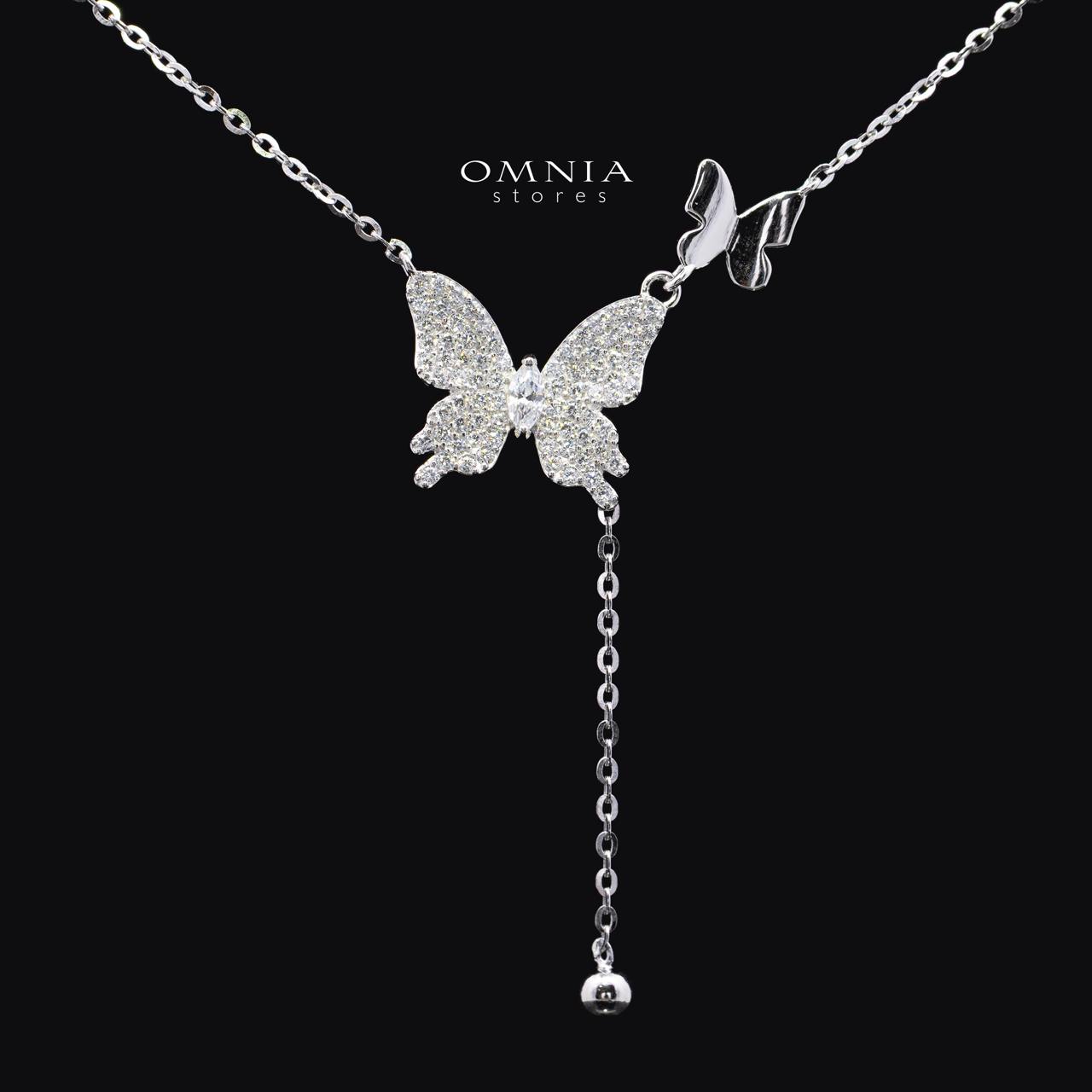Kapri Graceful Butterfly Motif Necklace and Earrings Set in 925 Sterling Silver with Premium Cubic Zirconia