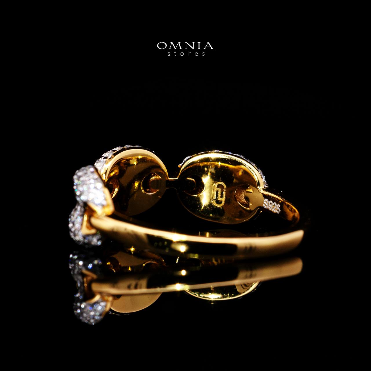 Esmelyn Gold-Plated Ring with Certified Premium Simulated Diamonds in 925 Sterling Silver - OMNIASTORES KSA