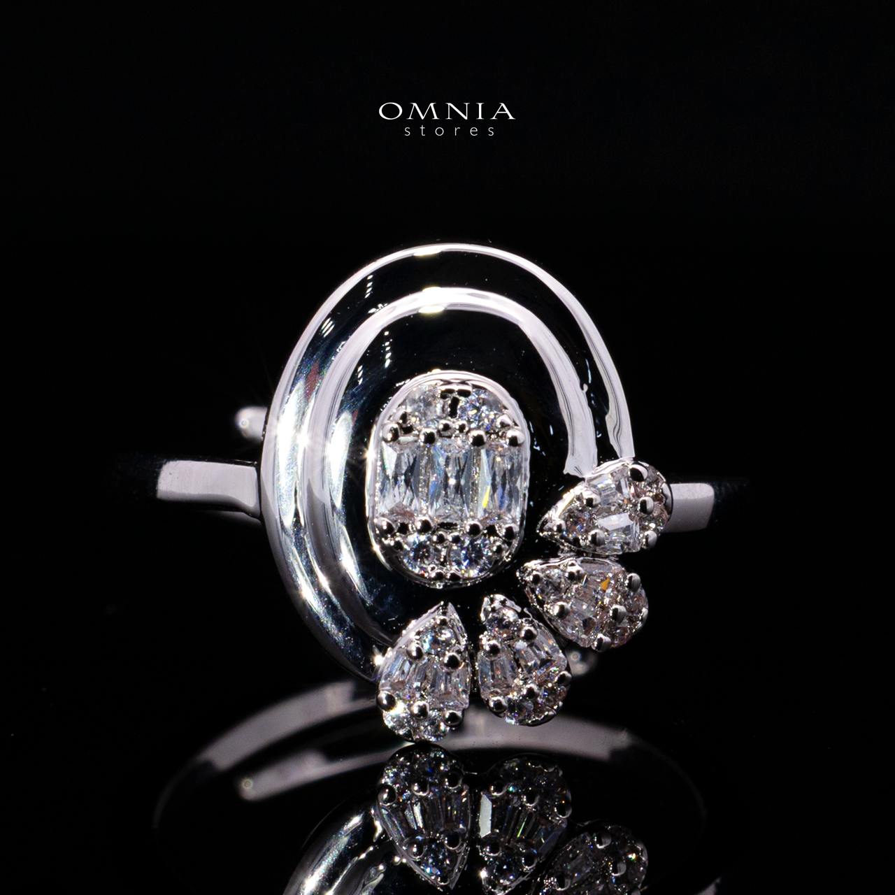 Raneesa White Luxury Jewelry Set – Necklace, Earrings & Ring with High-Quality Simulated Diamonds and Rhodium Plating