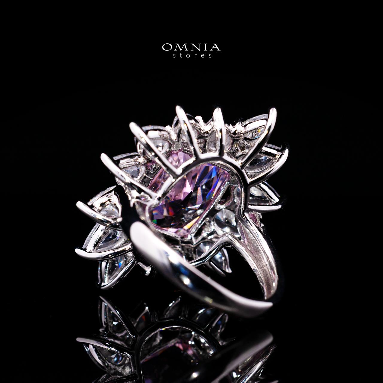 Lauryn Pink Ring with Certified Premium Simulated Diamonds in 925 Sterling Silver - OMNIASTORES KSA