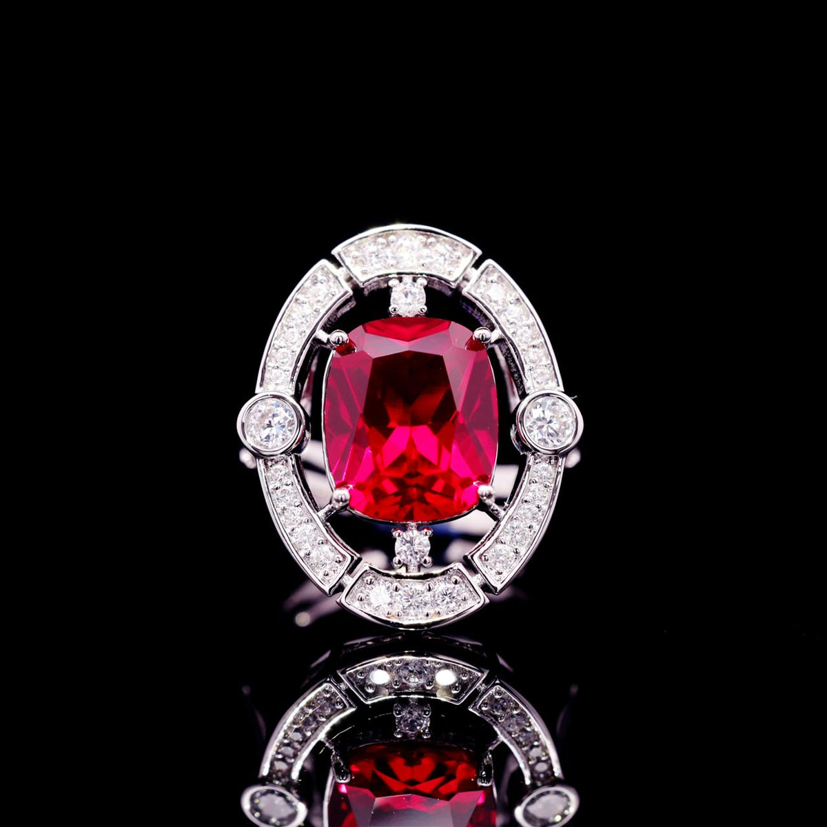 Liah Red Luxury Bridal Full Set with High-Quality Zircon Stones Premium Rhodium Plating
