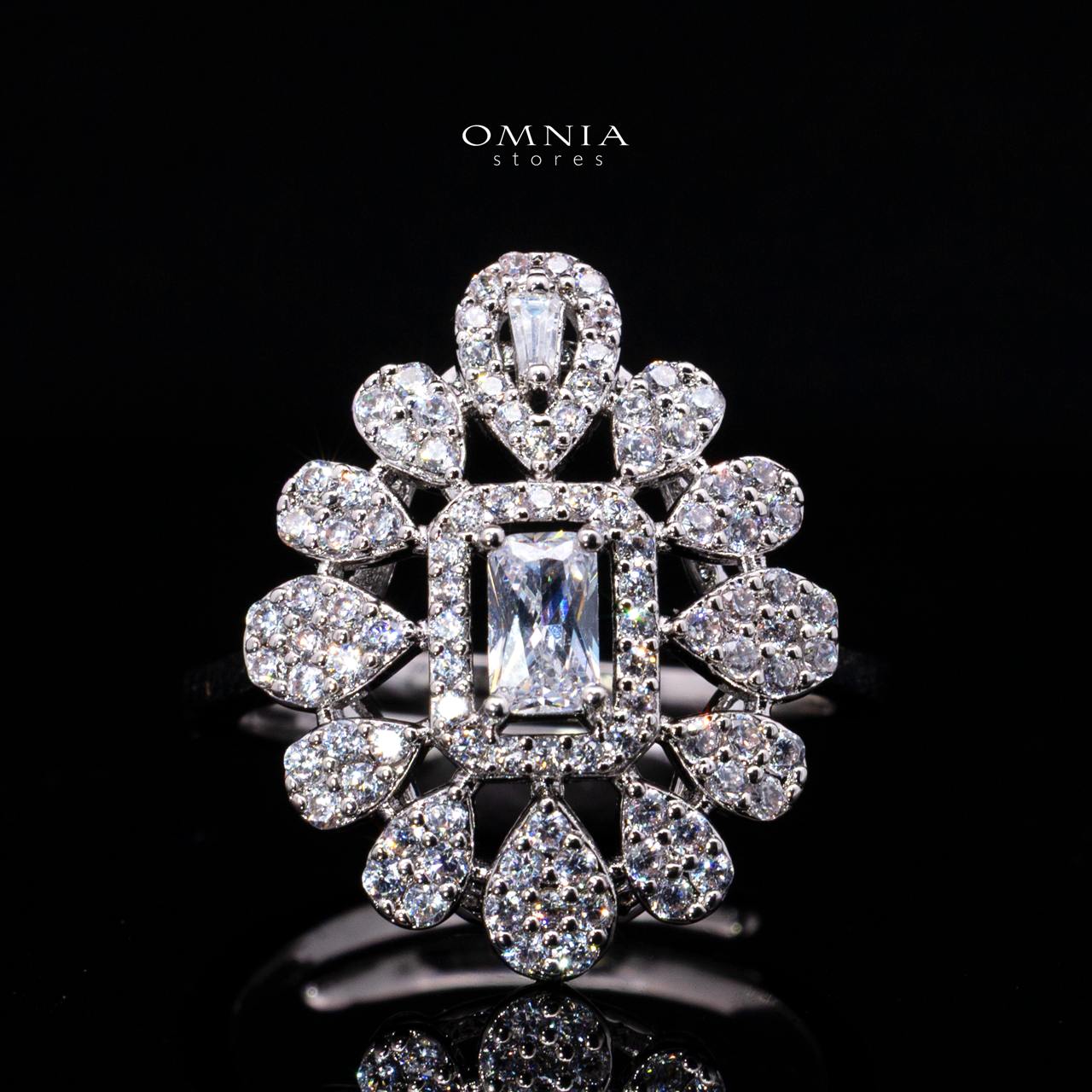 Vasima White Luxury Jewelry Set – Necklace, Earrings & Ring with High-Quality Simulated Diamonds and Rhodium Plating