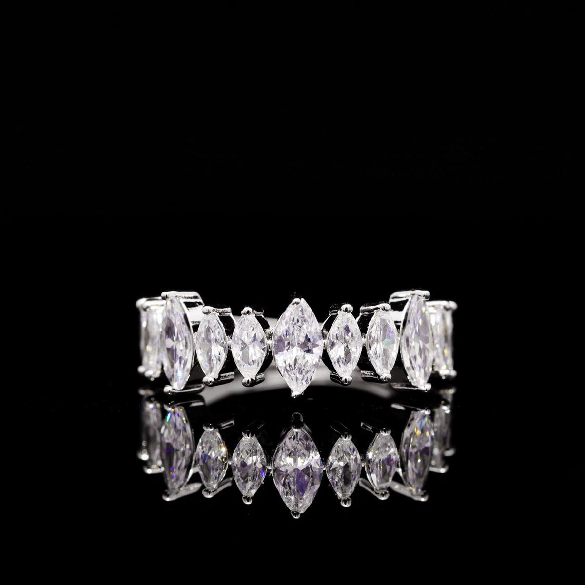 Halma White Luxury Bridal Full Set with High-Quality Zircon Stones Rhodium Plated