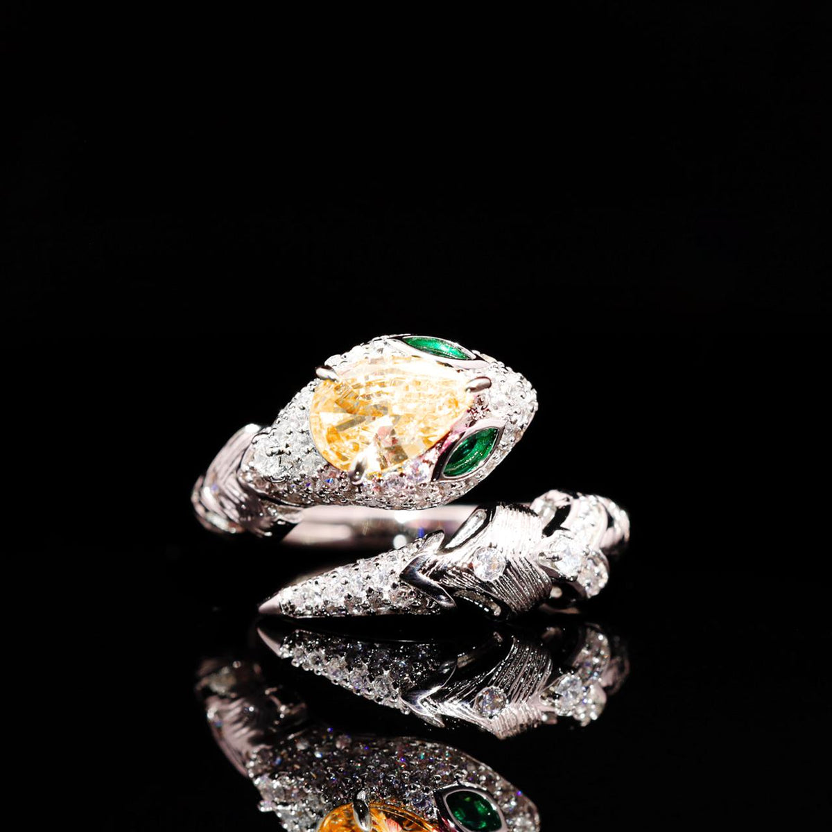 Adriana Yellow Luxury Bridal Full Set with High-Quality Zircon Stones Rhodium Plated