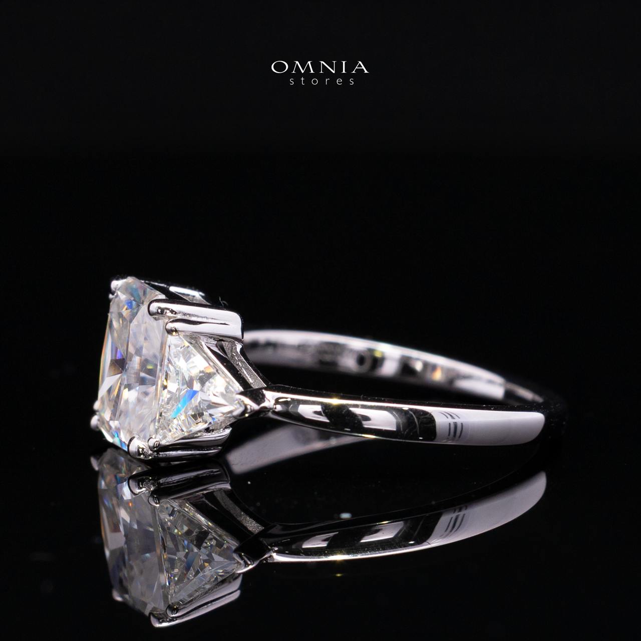 Latimah White Moissanite Ring with GRA Certificate Radiant 6x8mm (2ct) Cubic Zircon 925 Sterling Silver