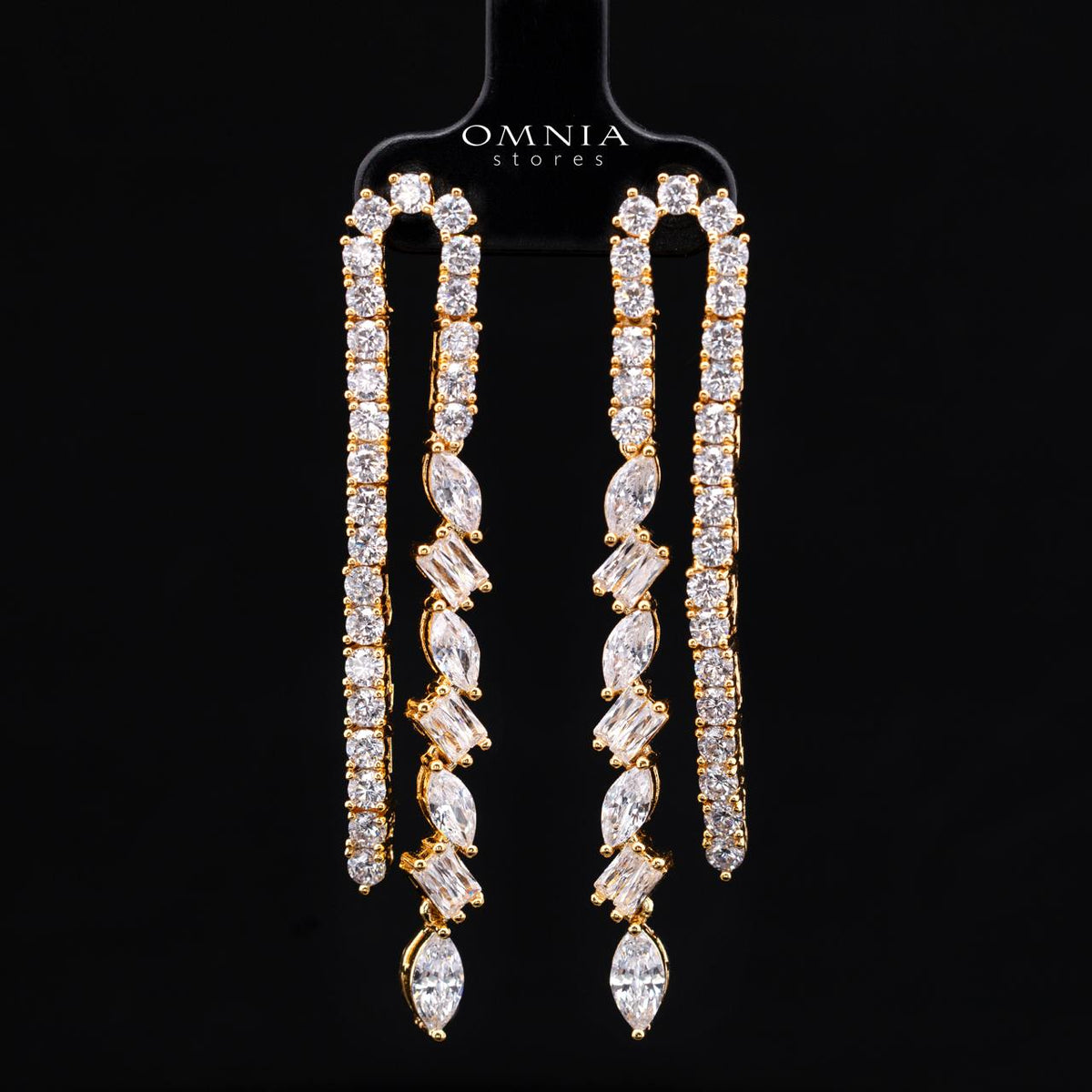 Alica Gold Bridal Full Set in Premium Rhodium-Plated Finish with High-Quality Zircon Stones