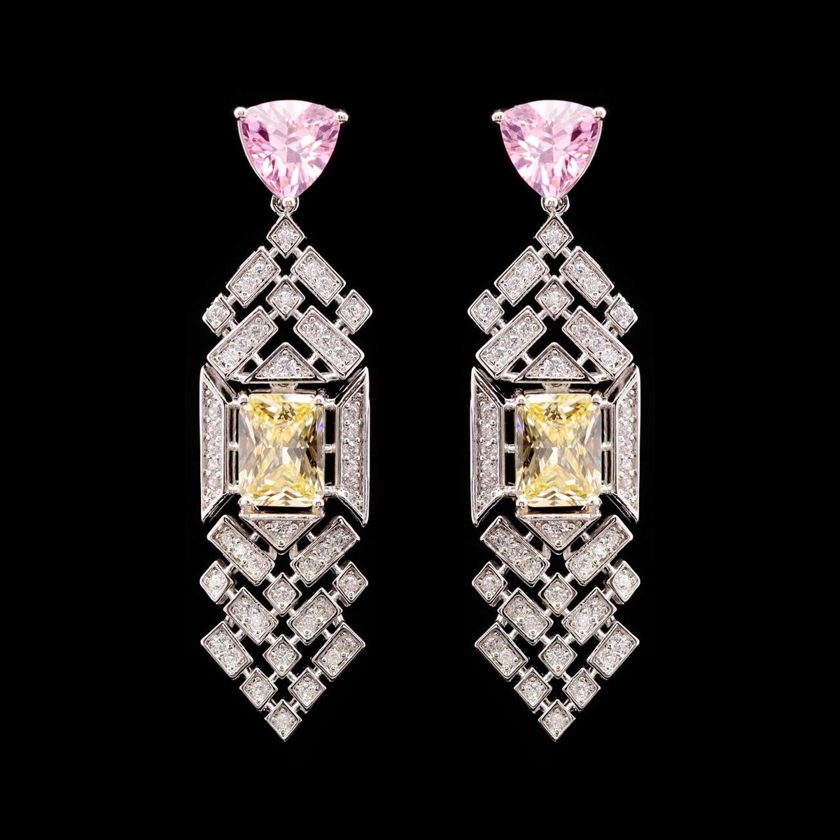 Inara Multicolor Luxury Bridal Full Set with High-Quality Zircon Stones Premium Rhodium Plating