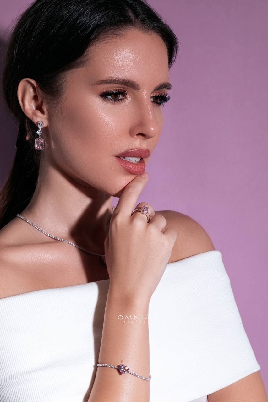 Omnia Bambina Pink Ring in 92.5 Silver High Quality Simulated diamonds - OMNIASTORES UAE