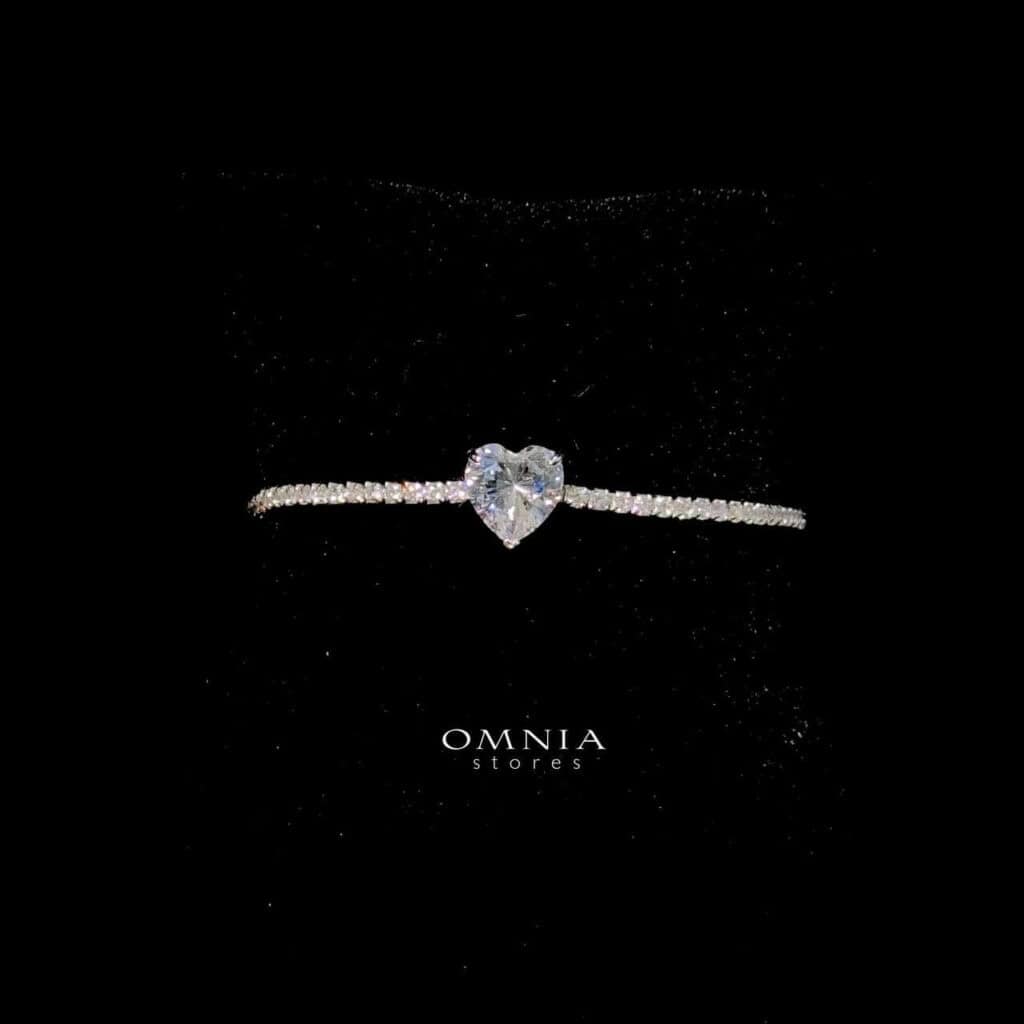 Omnia Louise White Bracelet In 92.5 Silver in High Quality Simulated Diamonds - OMNIASTORES KSA