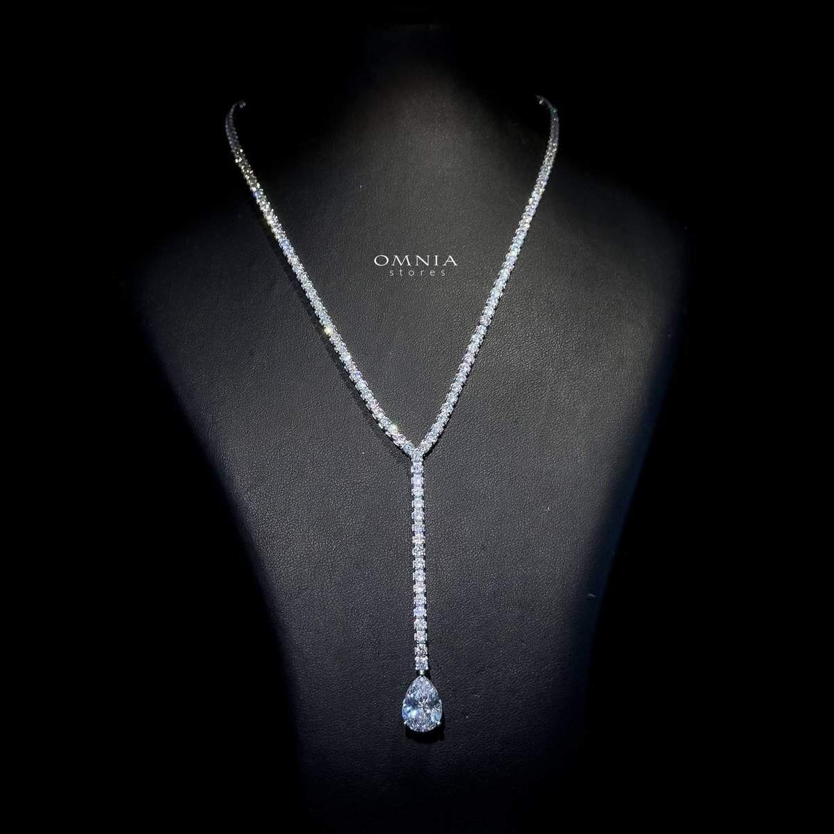 Omnia Anya White Necklace 92.5 Silver In High Quality Simulated diamonds - OMNIASTORES KSA