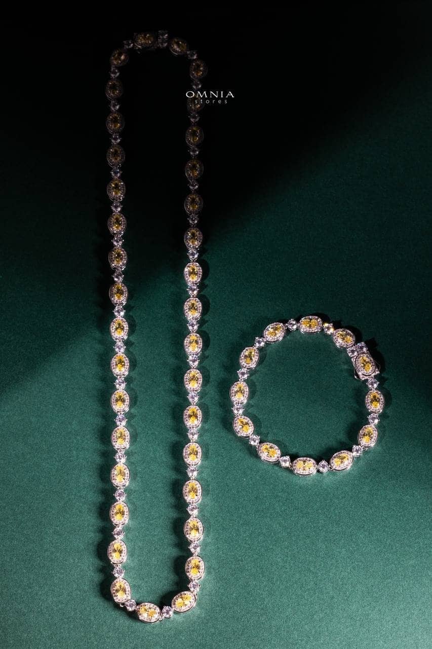 Omnia Asiya Yellow Bracelet In 925 Silver High Quality Simulated diamonds - OMNIASTORES UAE
