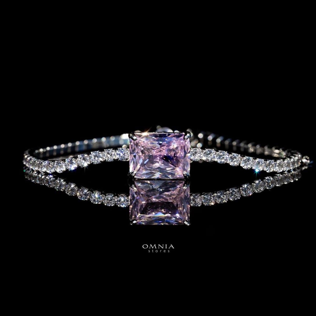 Omnia Gabrielle Pink Bracelet In 92.5 Silver High Quality Simulated Diamonds - OMNIASTORES UAE