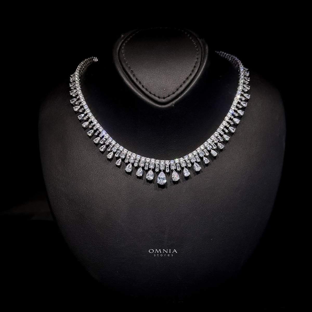 Omnia Nisrine White Luxury Bridal Full Set in High Quality Zircon Stone Rhodium Plated - OMNIASTORES KSA