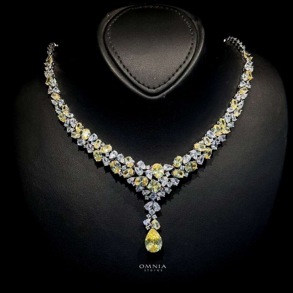 Omnia Reman Yellow Full Set Accessories in High Quality Zircon Stone in Rhodium Plated - OMNIASTORES UAE