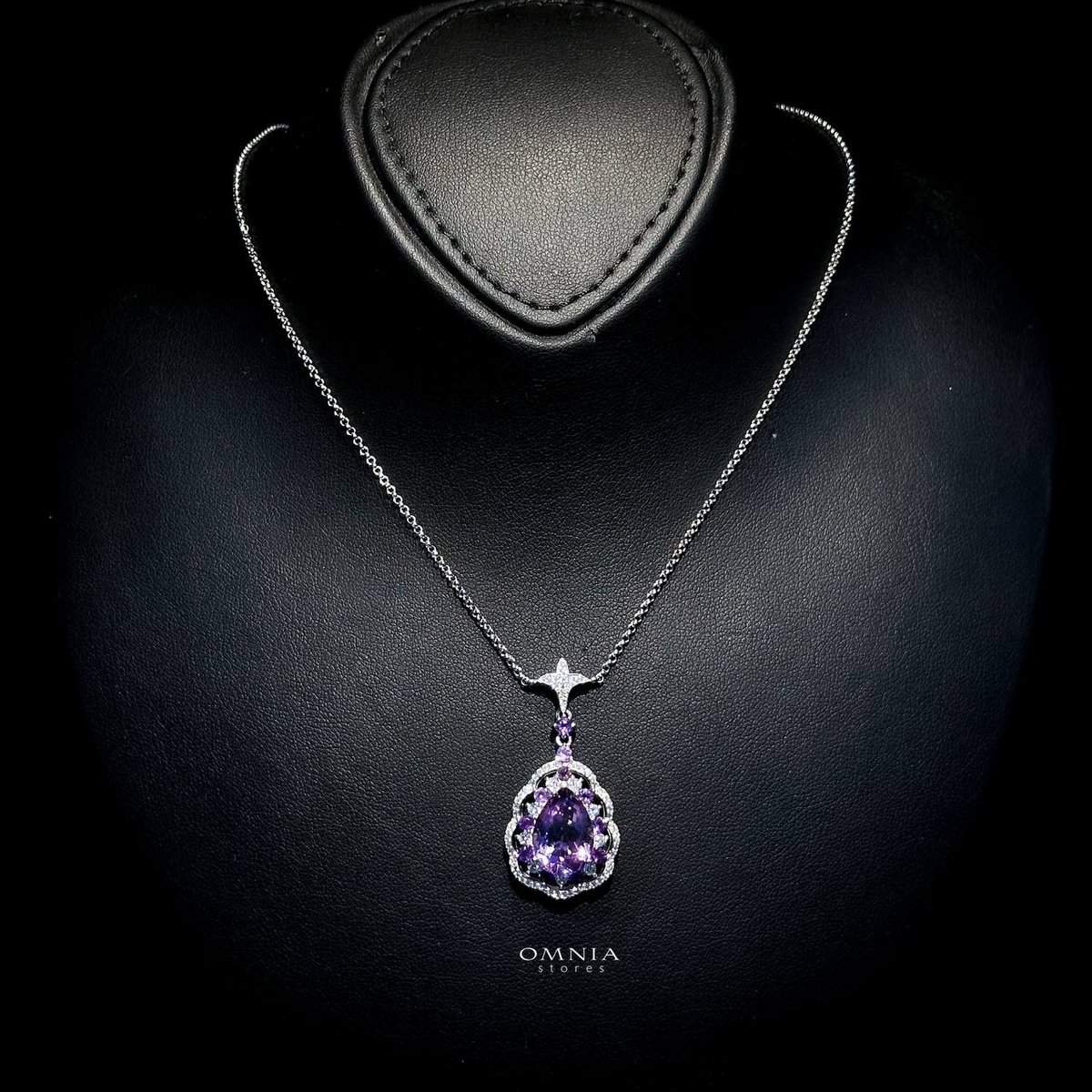 Omnia Kawthar Necklace in 92.5 Silver High Quality Amethyst stone - OMNIASTORES UAE