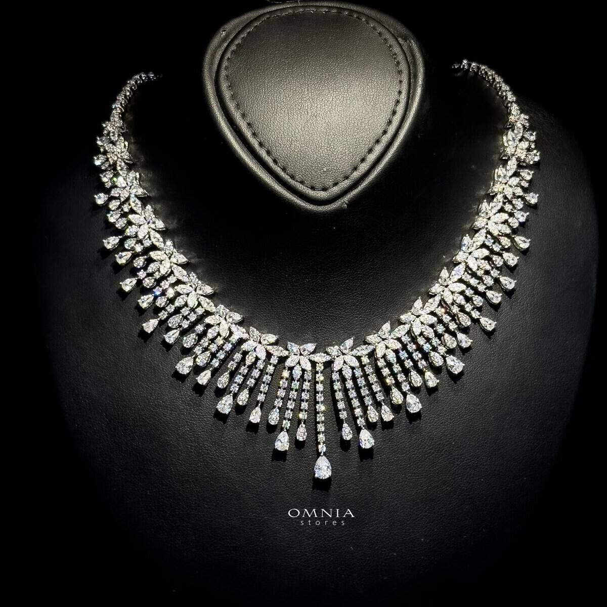 Omnia Kawthar White Luxury Bridal Full Set in High Quality Zircon Stones