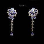 Omnia Rawan Drop Earrings In 92.5 Silver High Quality Tanzanite Stone - OMNIASTORES UAE