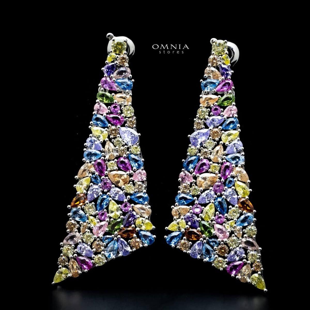 Omnia Jana Earrings In 92.5 Silver High Quality Simulated Diamonds - OMNIASTORES UAE