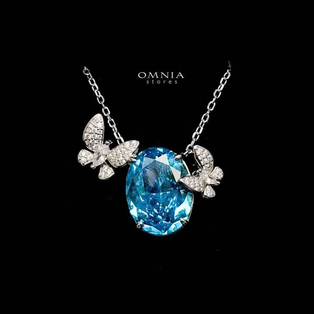 Omnia Maysun Baby Blue Full Set In 925 Silver High Quality Simulated Diamonds - OMNIASTORES UAE