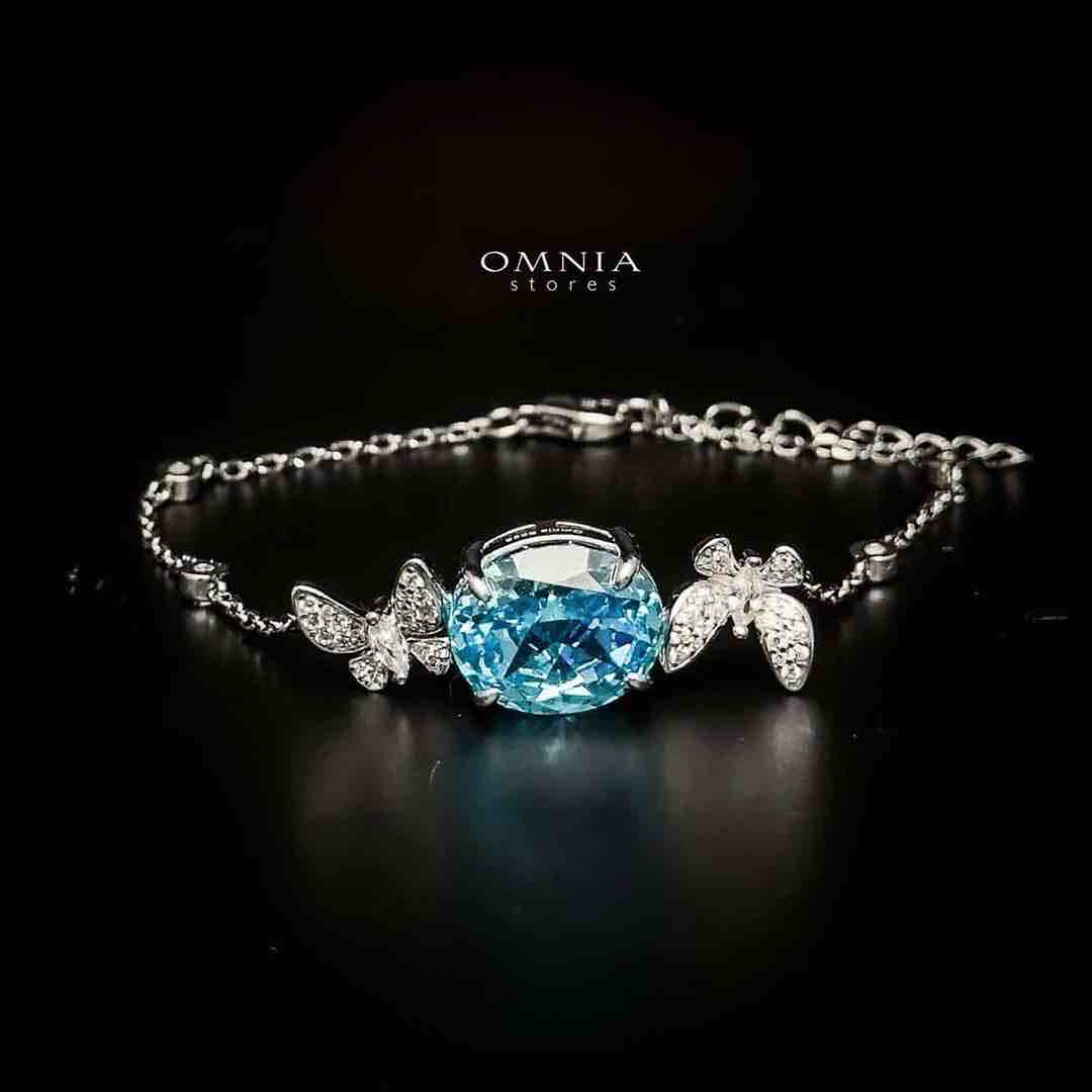 Omnia Maysun Baby Blue Full Set In 925 Silver High Quality Simulated Diamonds - OMNIASTORES UAE