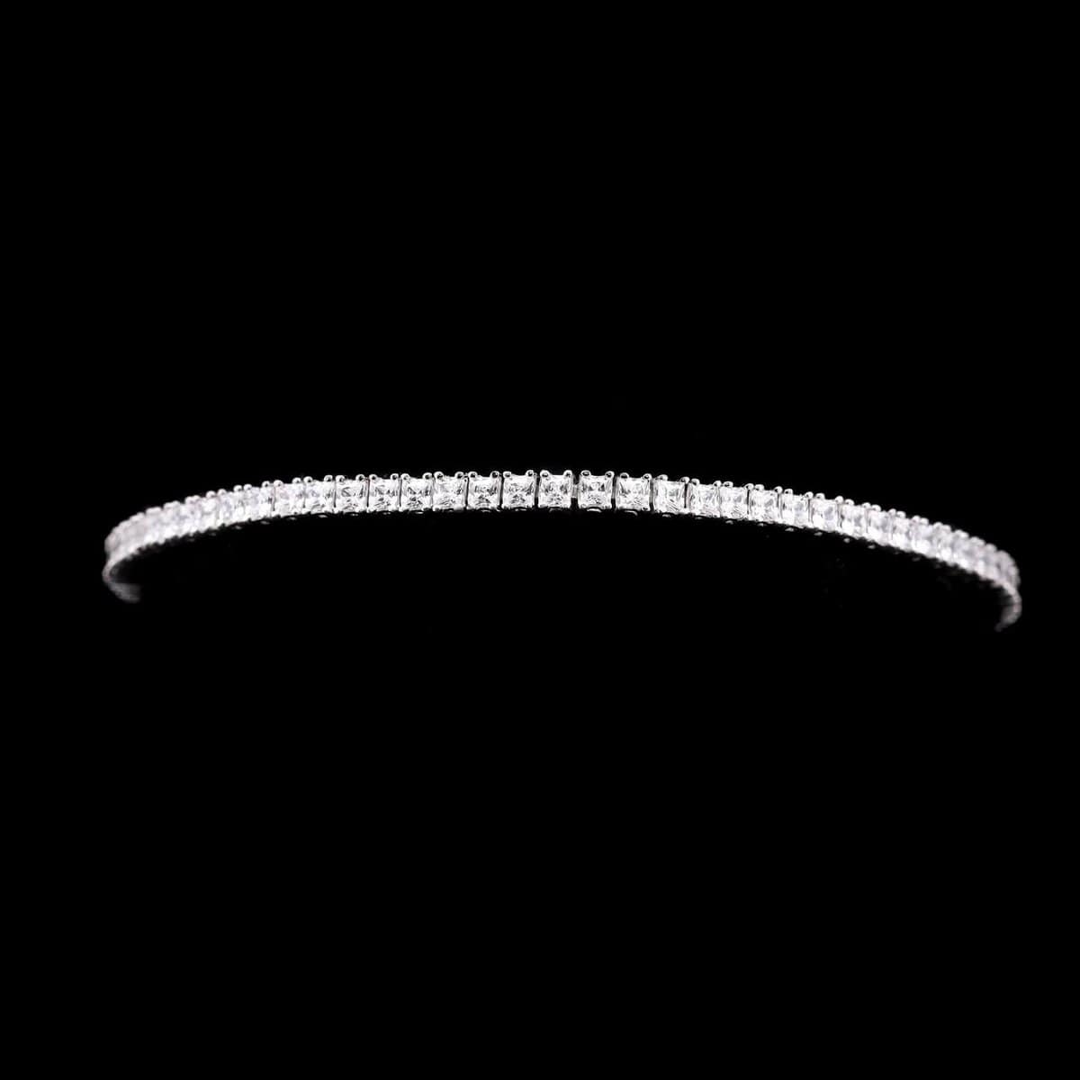 Omnia Muhsina 2mm Square Cut Tennis Bracelet in 925 Silver High Quality Simulated diamonds - OMNIASTORES UAE