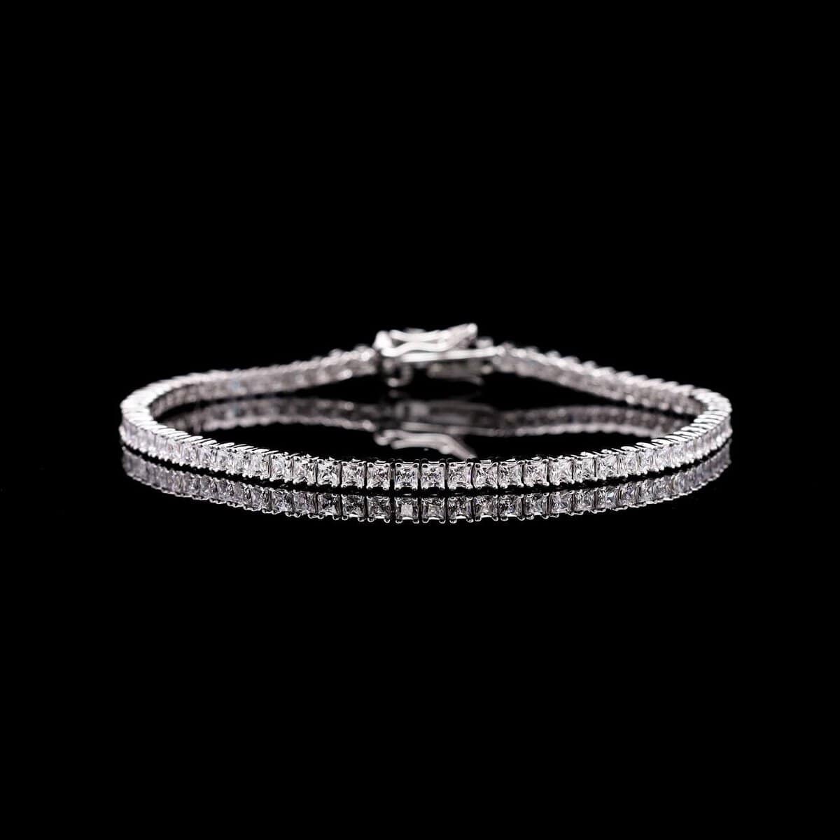 Omnia Muhsina 2mm Square Cut Tennis Bracelet in 925 Silver High Quality Simulated diamonds - OMNIASTORES UAE