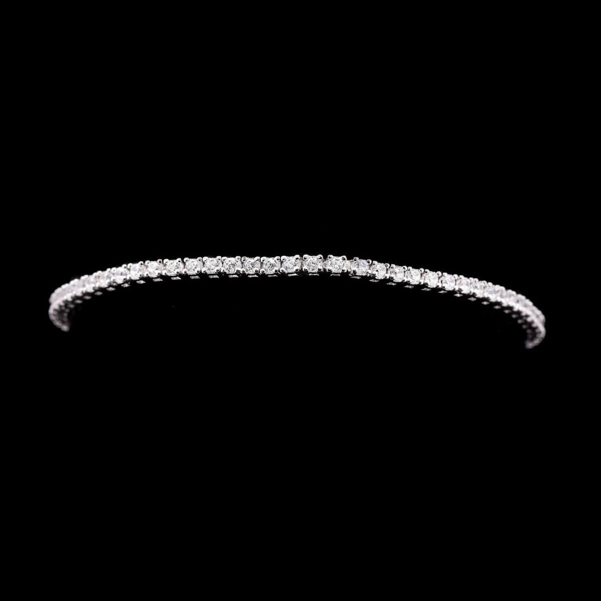 Omnia Imani Slim Tennis Bracelet 2mm in 92.5 Silver with Radiant-Cut High-Quality Simulated Diamonds