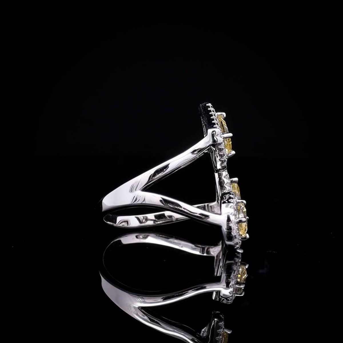 Omnia Bona Yellow Ring 925 Pure Silver Jewelry in High Quality Simulated Diamonds - OMNIASTORES UAE