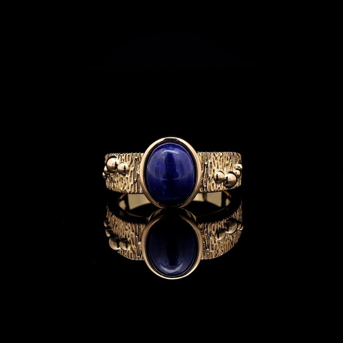 Omnia Nashita Blue Ring in High Quality Malachite Stone - OMNIASTORES UAE