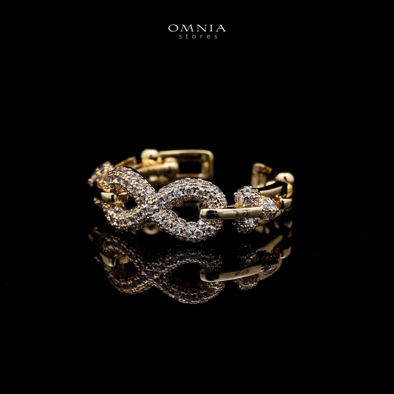 Omnia Infinity Chains Bridal Full Set with High-Quality Simulated Diamonds Gold Plated - OMNIASTORES UAE