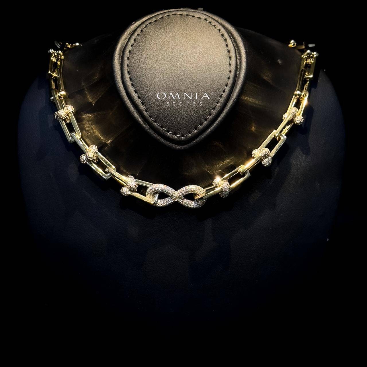 Omnia Infinity Chains Bridal Full Set with High-Quality Simulated Diamonds Gold Plated - OMNIASTORES UAE