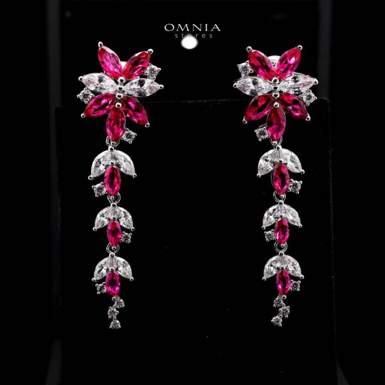 Omnia Abla Maroon Bridal Set in 925 Silver with Marquise and Pear-Cut High-Quality Simulated Diamonds - OMNIASTORES UAE