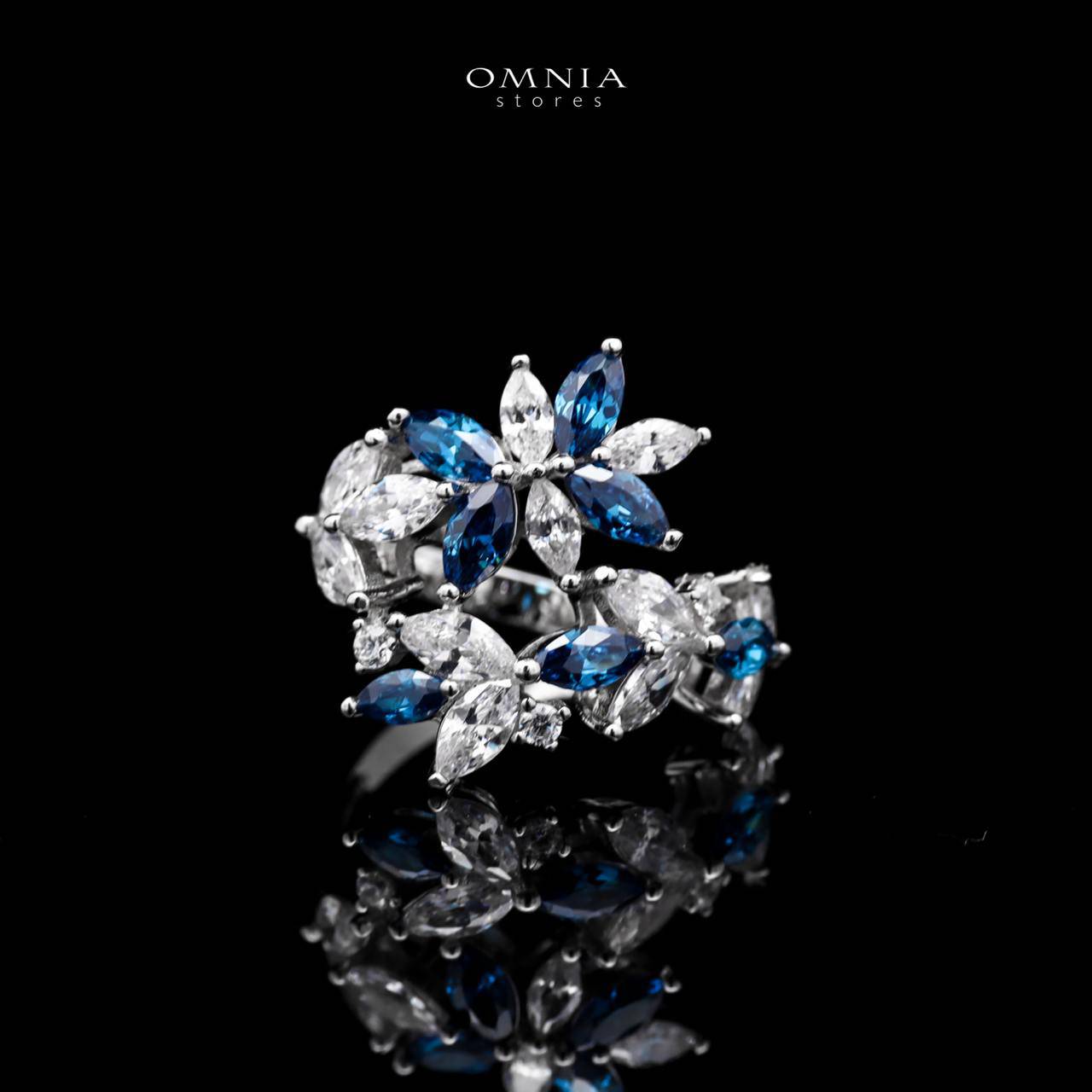 Omnia Abla Blue Bridal Set in 925 Silver with Marquise and Pear-Cut High-Quality Simulated Diamonds - OMNIASTORES UAE