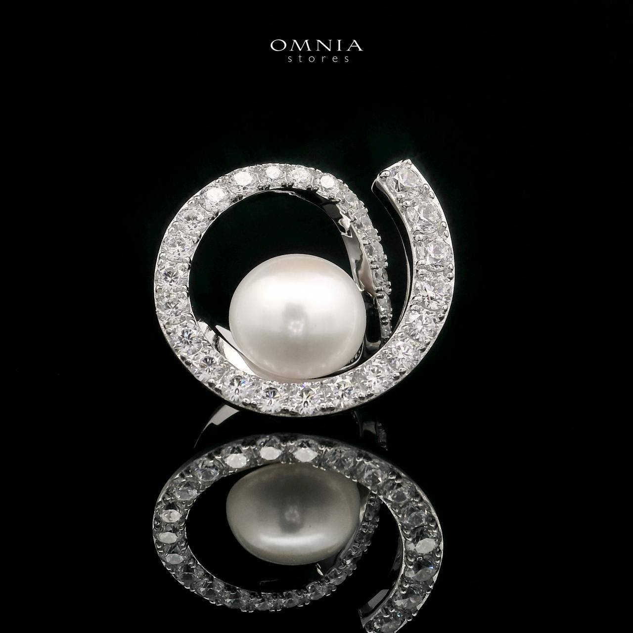 Omnia Afra Fresh Real Water Pearl Ring 92.5 Silver High Quality Simulated diamonds - OMNIASTORES UAE