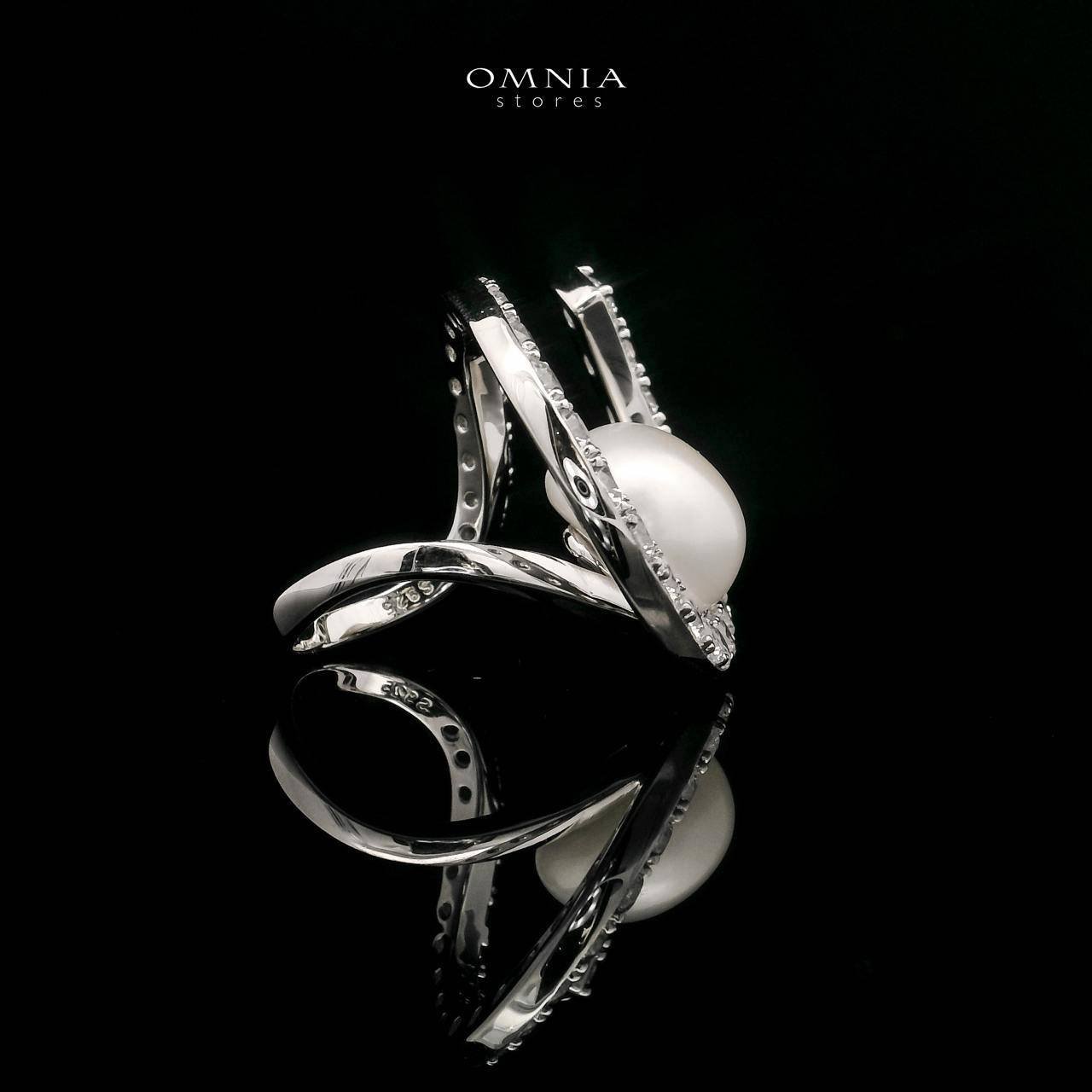 Omnia Afra Fresh Real Water Pearl Ring 92.5 Silver High Quality Simulated diamonds - OMNIASTORES UAE
