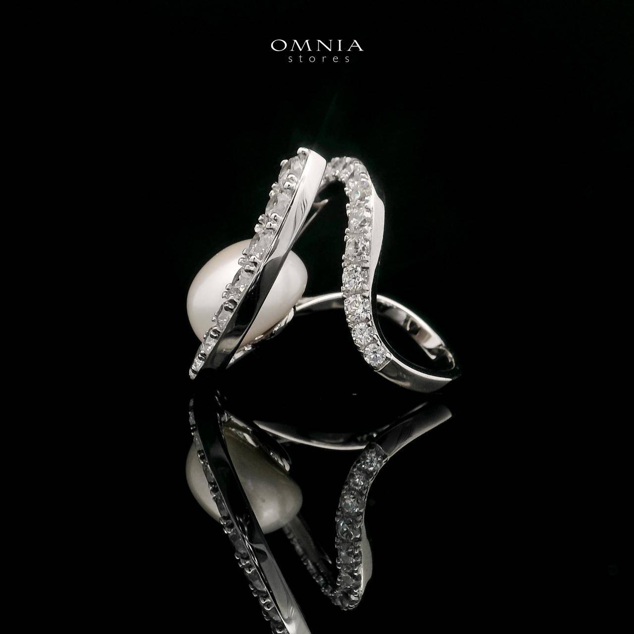 Omnia Afra Fresh Real Water Pearl Ring 92.5 Silver High Quality Simulated diamonds - OMNIASTORES UAE