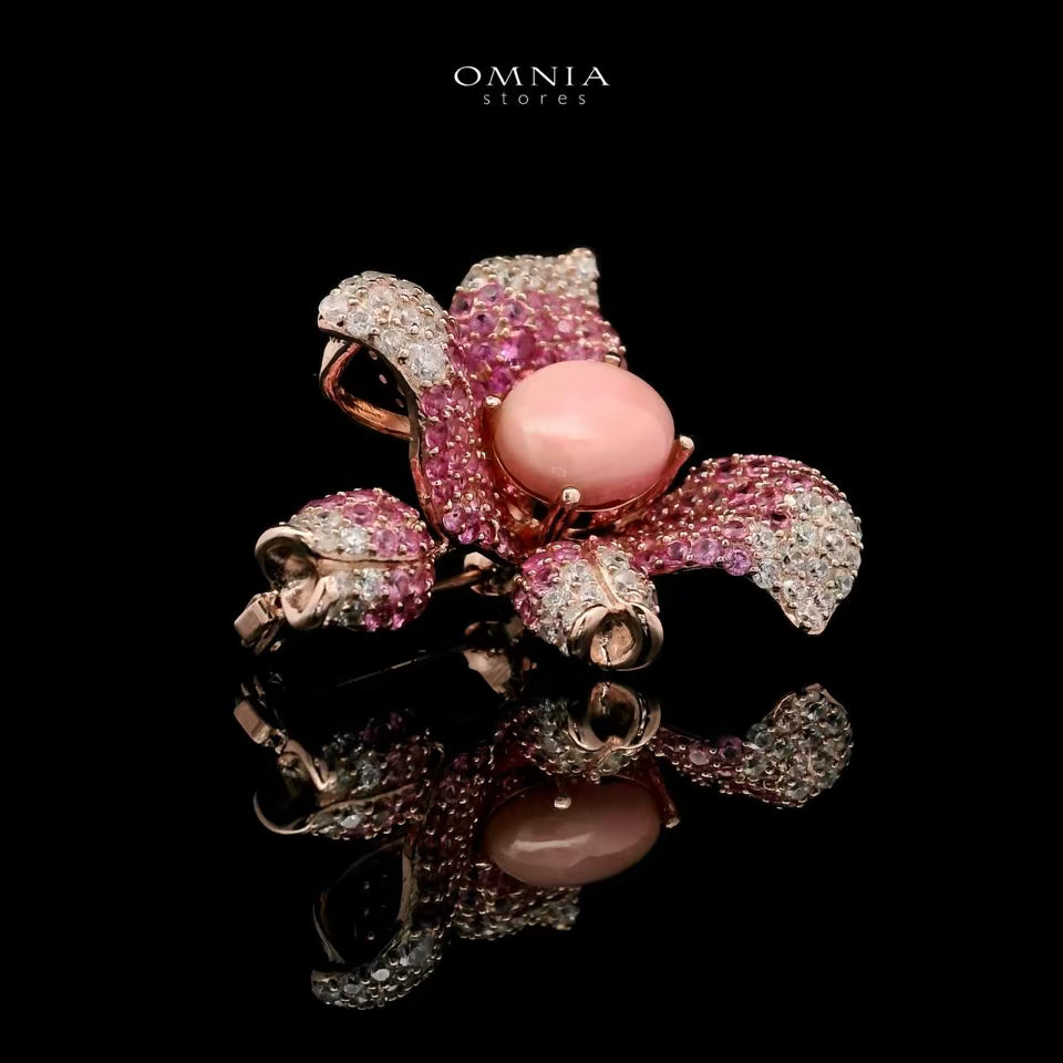 Omnia Amara Brooch in 92.5 Silver with High Quality Simulated Diamonds - OMNIASTORES UAE