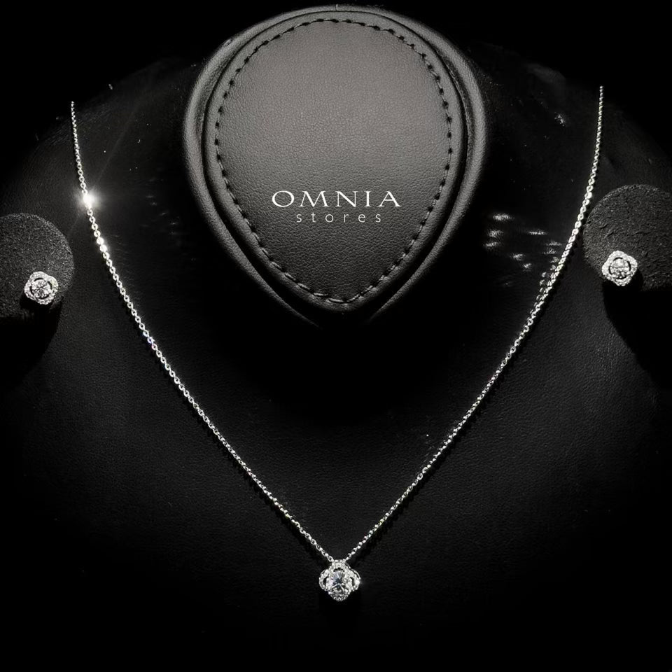 Omnia Salma White Set in 92.5 Silver with High-Quality Iced Cut Stone - OMNIASTORES UAE