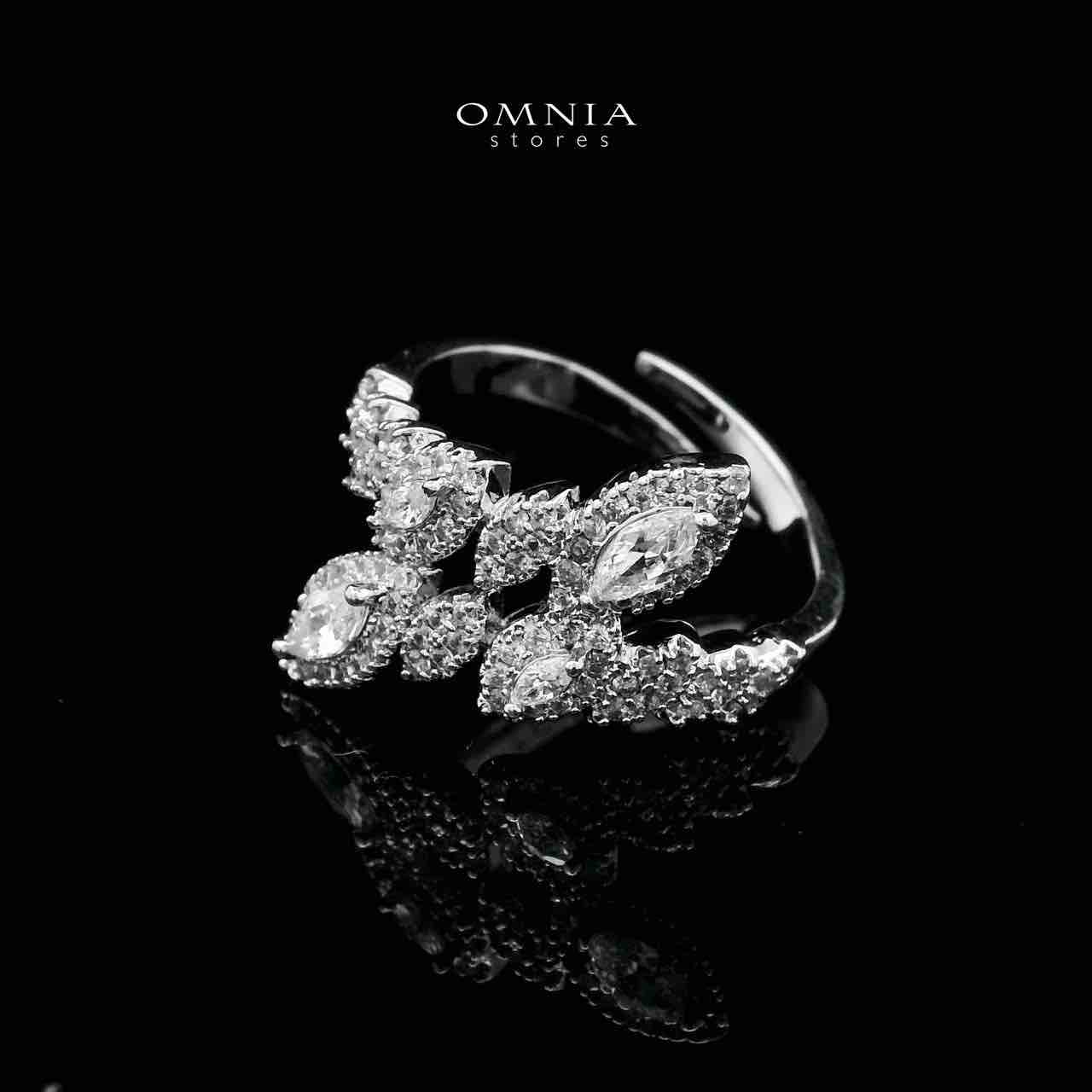 Omnia Nada White Bridal Full Set in High Quality Zircon Stone Rhodium Plated