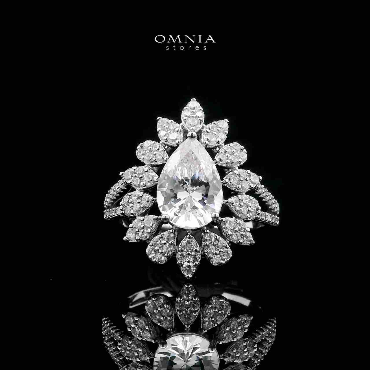 Omnia Asrar White Bridal Full Set in High Quality Zircon Stone Rhodium Plated - OMNIASTORES KSA