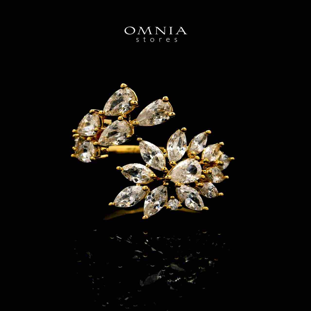 Omnia Rahaf Golden Bridal Full Set Accessories in High Quality Zircon Stone in Rhodium Plated