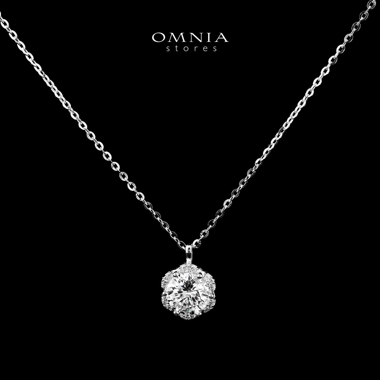Omnia Atiqa White Pendant Necklace in 92.5 Silver with High-Quality Moissanite Stones - OMNIASTORES KSA