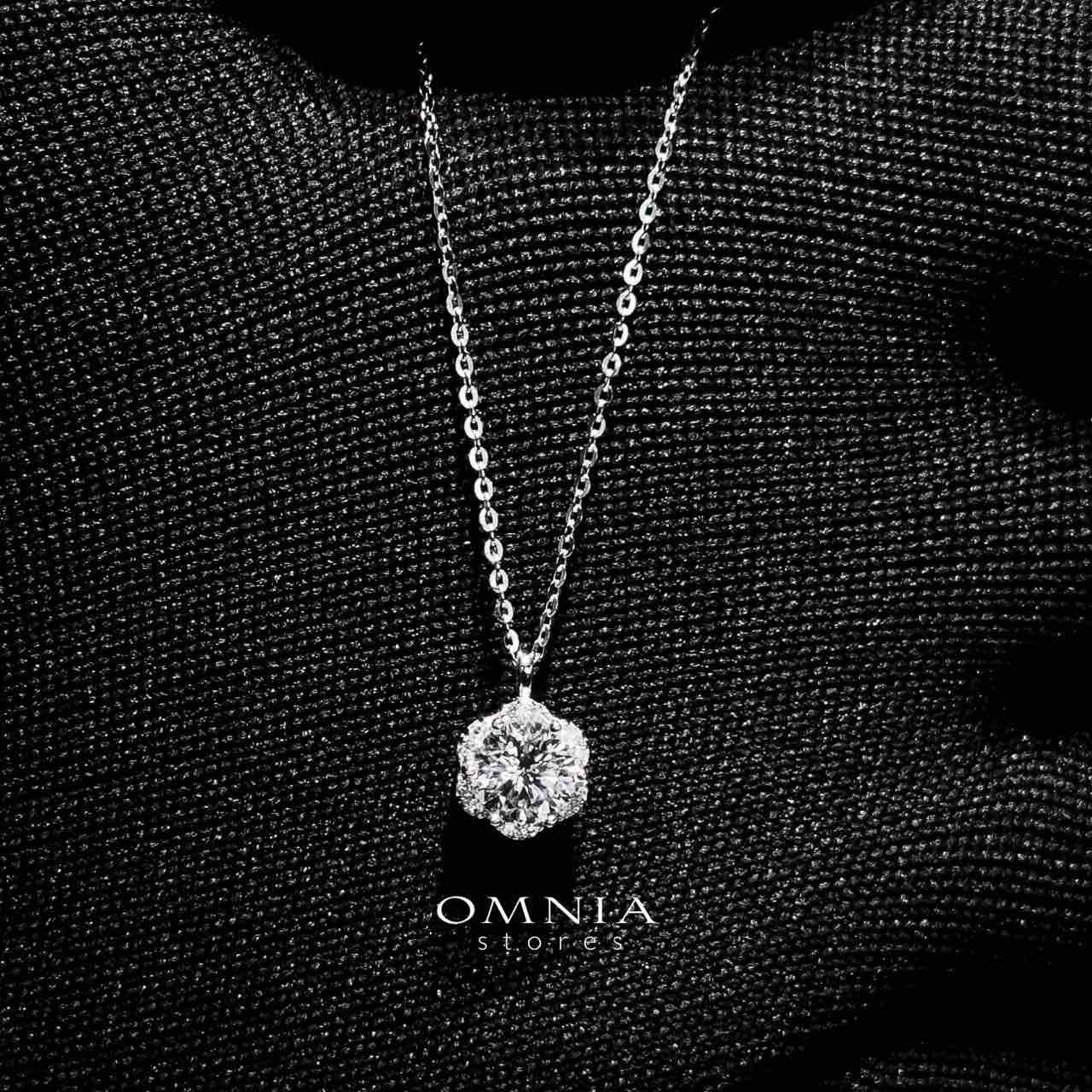Omnia Atiqa White Pendant Necklace in 92.5 Silver with High-Quality Moissanite Stones - OMNIASTORES KSA
