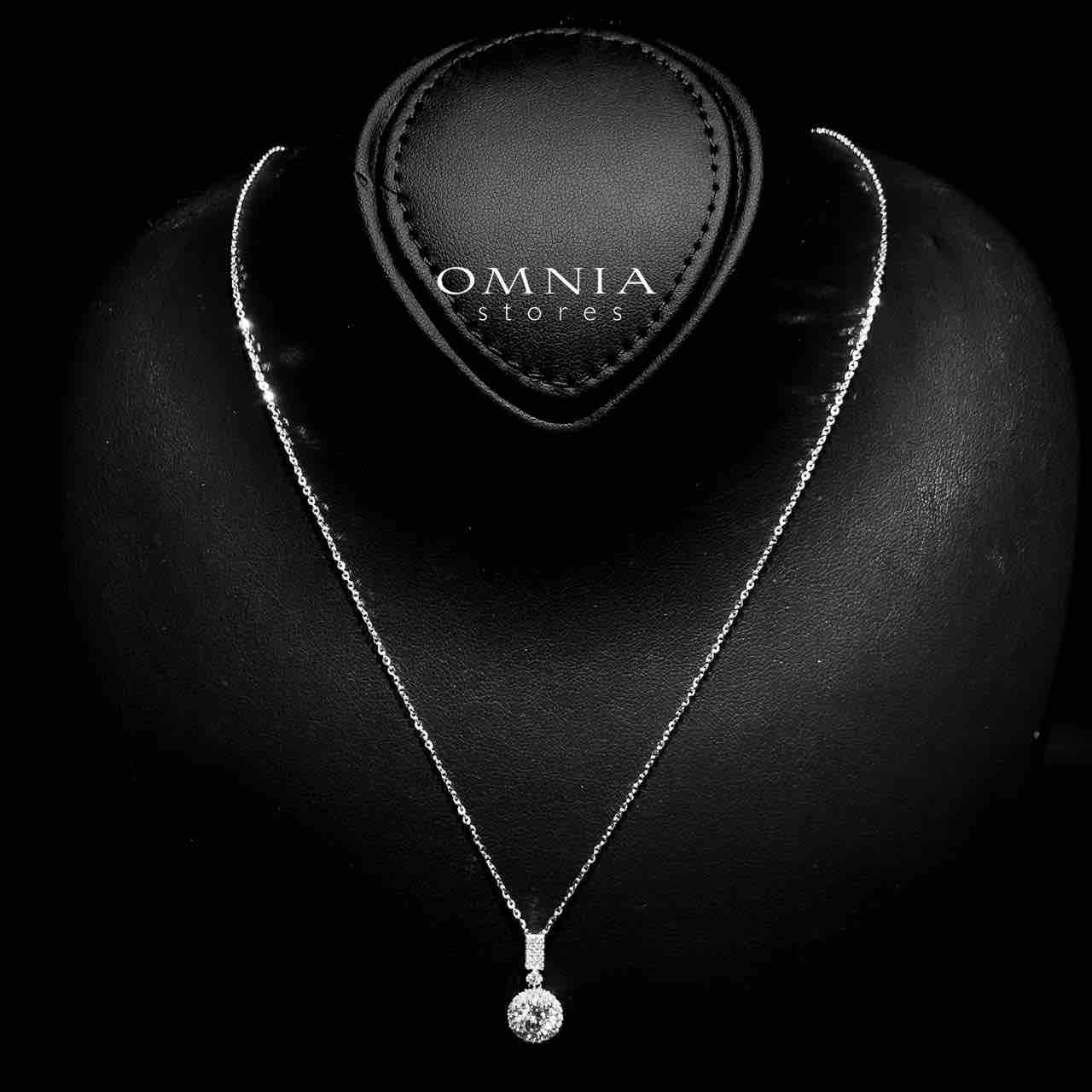 Omnia Atyab White Pendant Necklace in 92.5 Silver with High-Quality Moissanite Stones - OMNIASTORES KSA