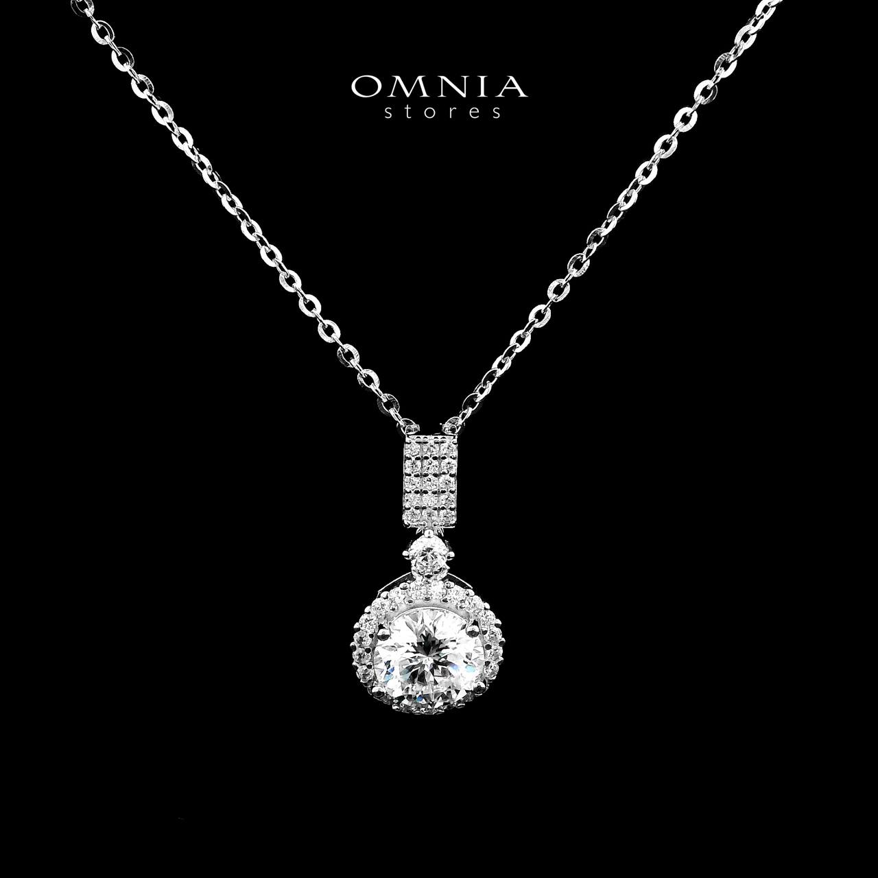 Omnia Atyab White Pendant Necklace in 92.5 Silver with High-Quality Moissanite Stones - OMNIASTORES KSA
