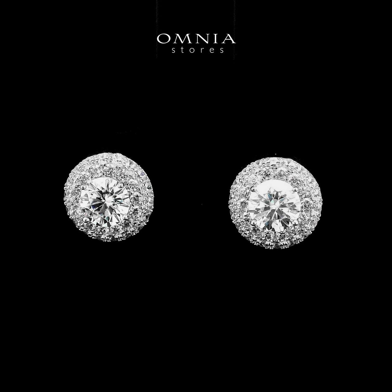 Omnia Badia White Pendant Necklace And Earrings Set in 92.5 Silver with High-Quality Moissanite Stones - OMNIASTORES KSA