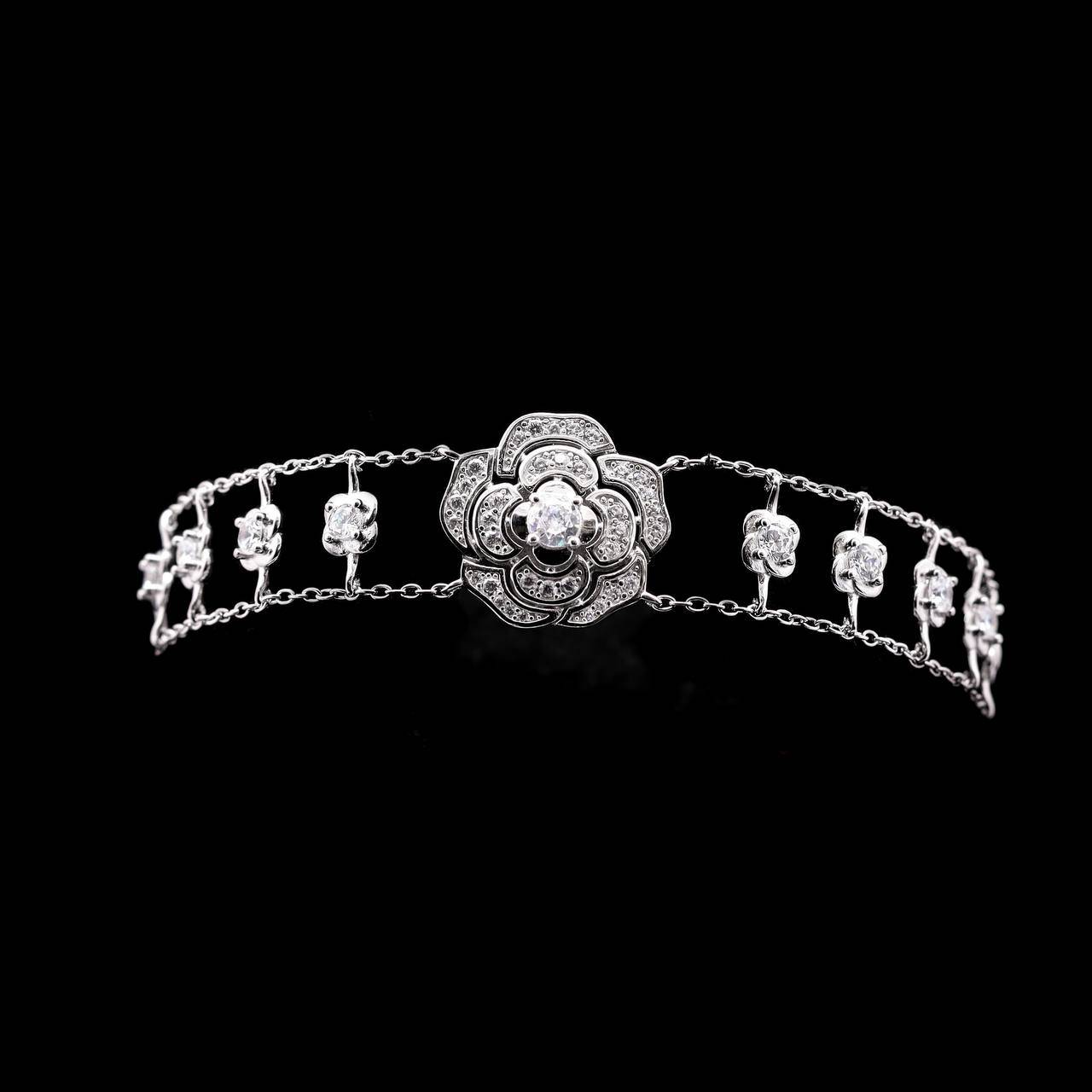 Omnia Rose Bracelet in 92.5 Silver with High Quality Simulated Diamonds - OMNIASTORES UAE